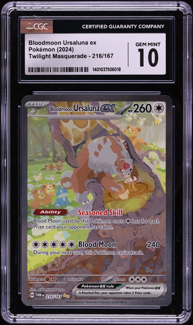 2024 Pokemon SV Twilight Masquerade SIR Bloodmoon Ursaluna EX #216 CGC 10 GEM MINT