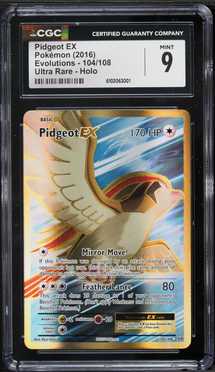 2016 Pokemon XY Evolutions Full Art Pidgeot EX #104 CGC 9 MINT