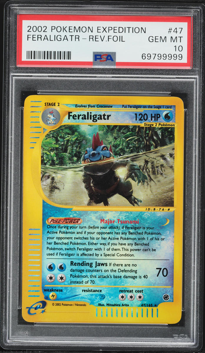 2002 Pokemon Expedition Reverse Holo Feraligatr #47 PSA 10 GEM MINT