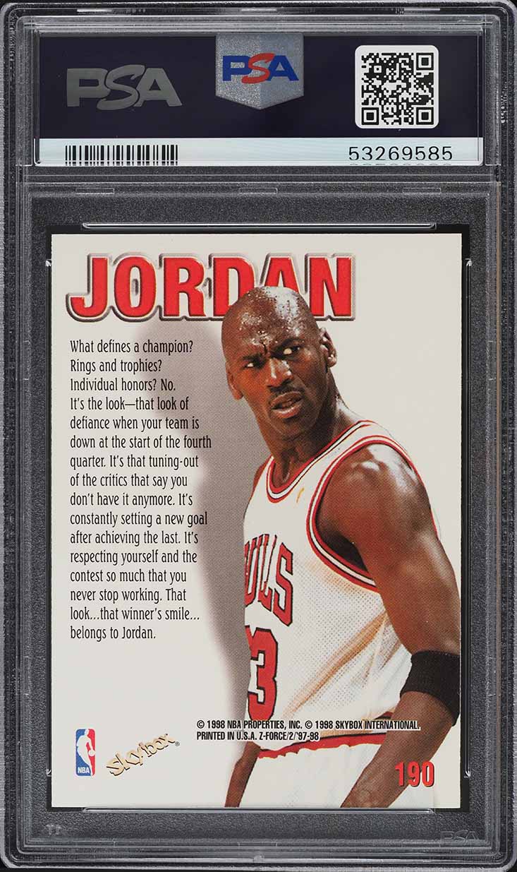 1997 Skybox Z-Force Michael Jordan #190 PSA 9 MINT