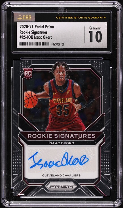 2020 Panini Prizm Signatures Isaac Okoro ROOKIE AUTO #RS-IOK PSA