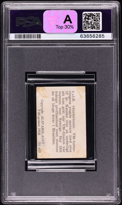 1958 Alifabolaget Soccer Pele ROOKIE #635 PSA 1.5 FR