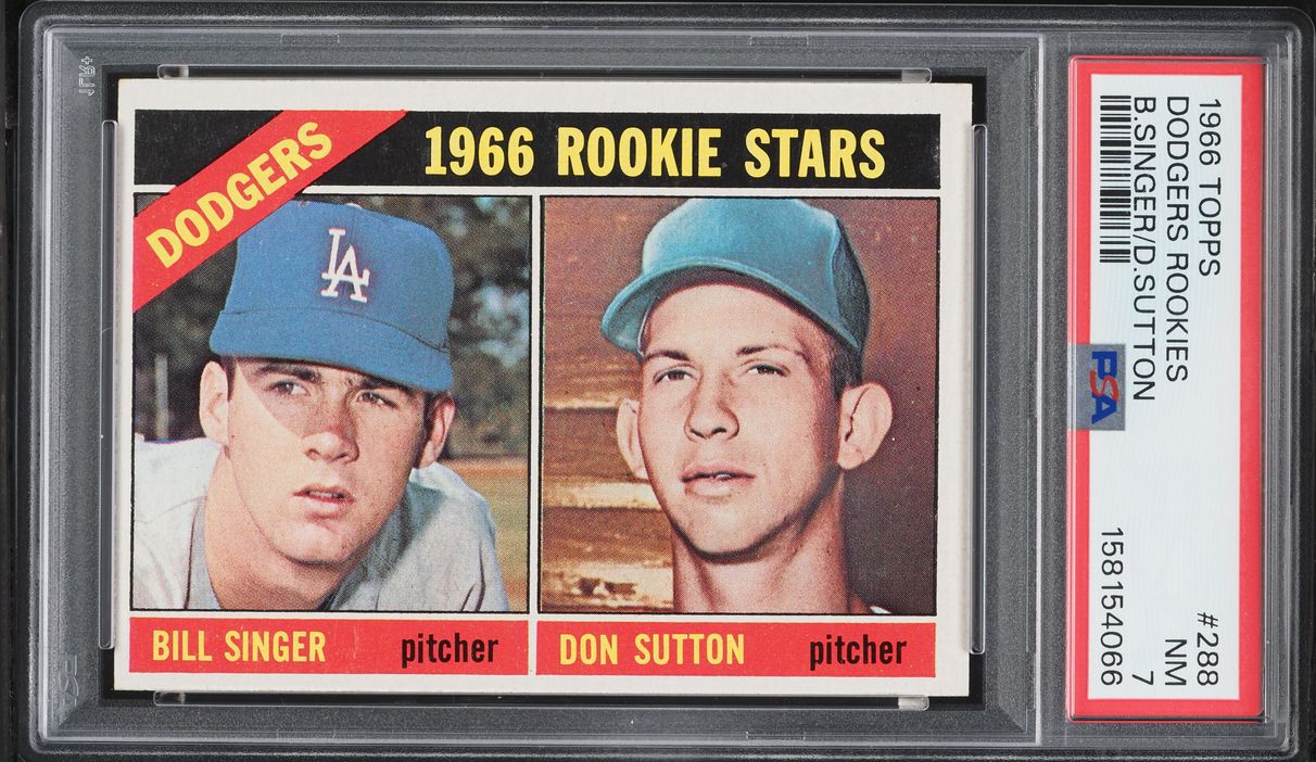 1966 Topps Bill Singer & Don Sutton ROOKIE #288 PSA 7 NRMT