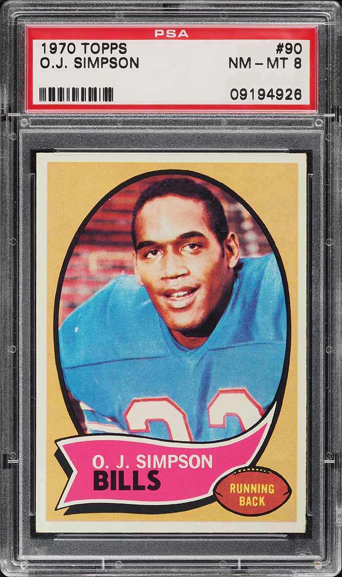 1970 Topps Football O.J. Simpson ROOKIE #90 PSA 8 NM-MT