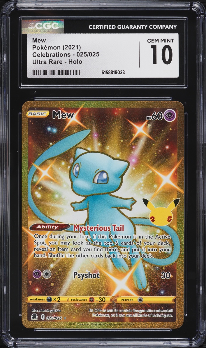 2021 Pokemon Sword & Shield Celebrations Gold Rare Mew #25 CGC 10 GEM MINT