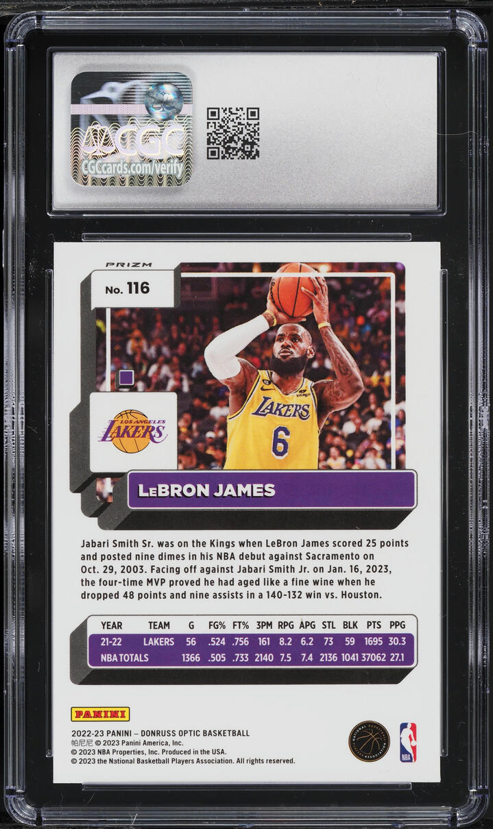 2022 Donruss Optic Holo LeBron James #116 CGC 9 MINT
