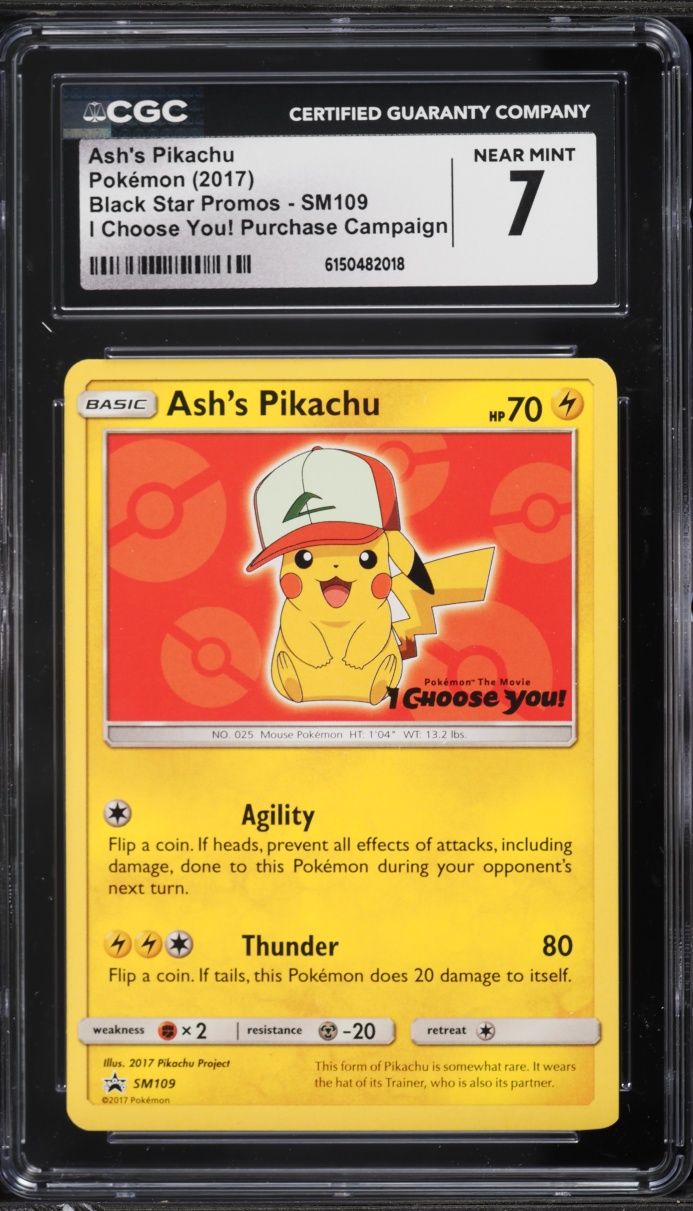 2017 Pokemon Sun & Moon Promo I Choose You! Campaign Ash's Pikachu #SM109 CGC 7 NRMT