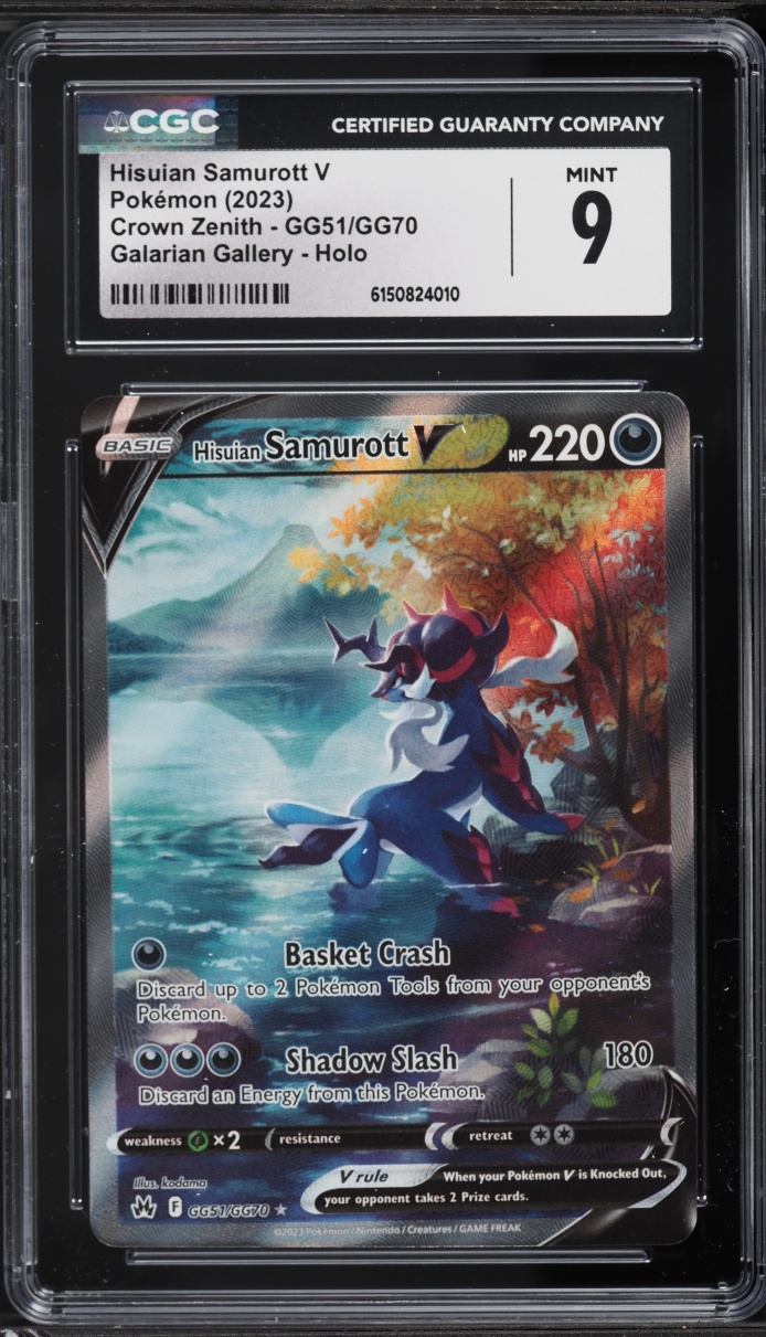 2023 Pokemon Sword & Shield Crown Zenith Alt Art Hisuian Samurott V #GG51 CGC 9 MINT