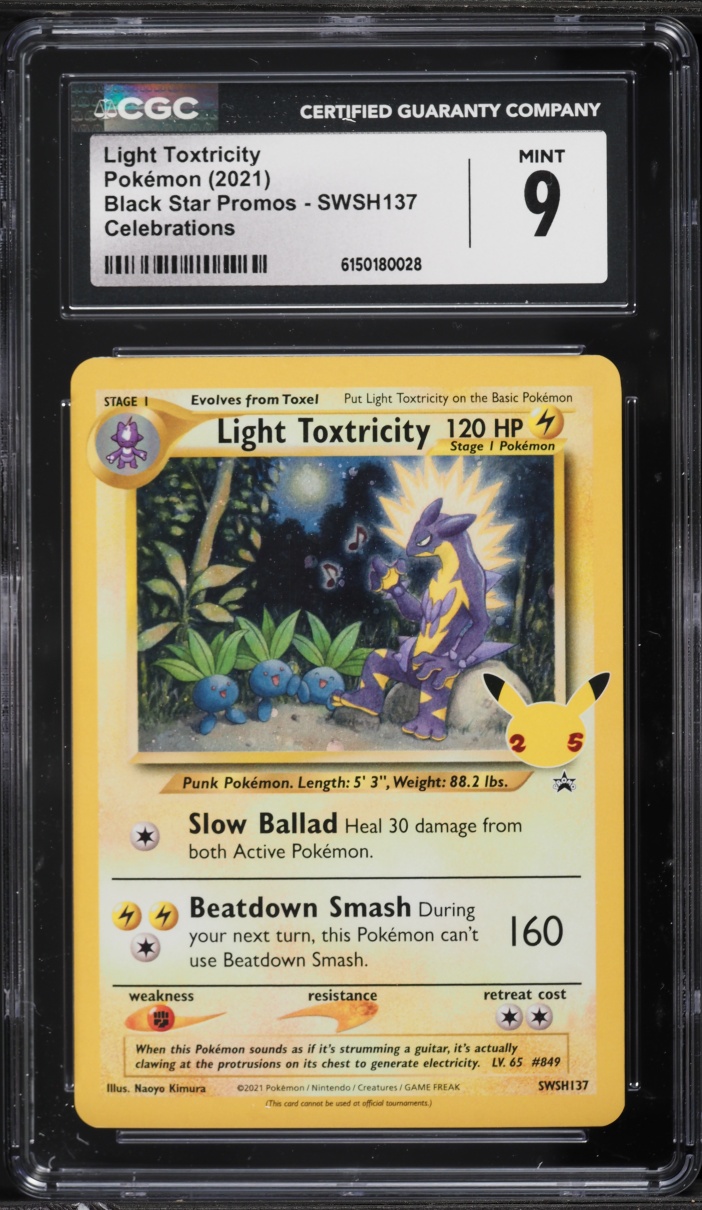 2021 Pokemon Sword & Shield Promo Celebrations Light Toxtricity #SWSH137 CGC 9 MINT