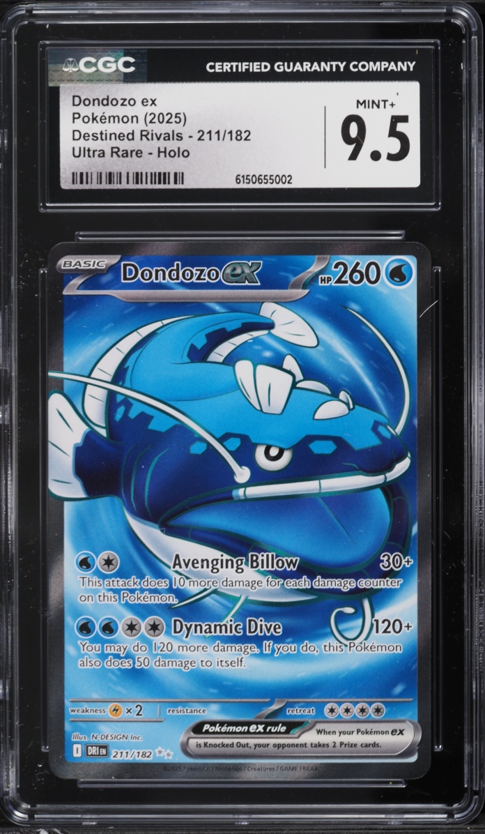 2025 Pokemon Scarlet & Violet Destined Rivals Full Art Dondozo ex #211 CGC 9.5 MINT+