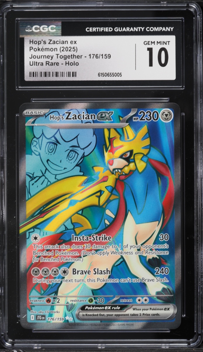 2025 Pokemon Scarlet & Violet Journey Together Full Art Hop's Zacian Ex #176 CGC 10 GEM MINT