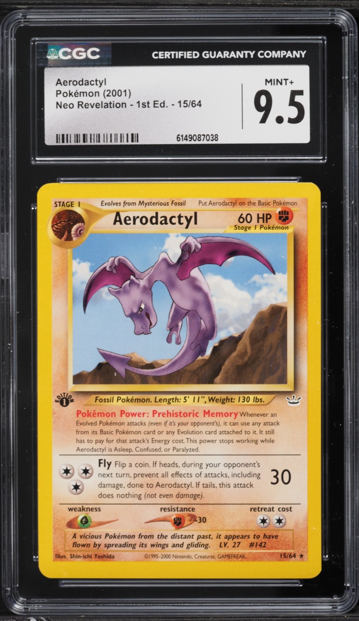2001 Pokemon Neo Revelation 1st Edition Aerodactyl #15 CGC 9.5 MINT+