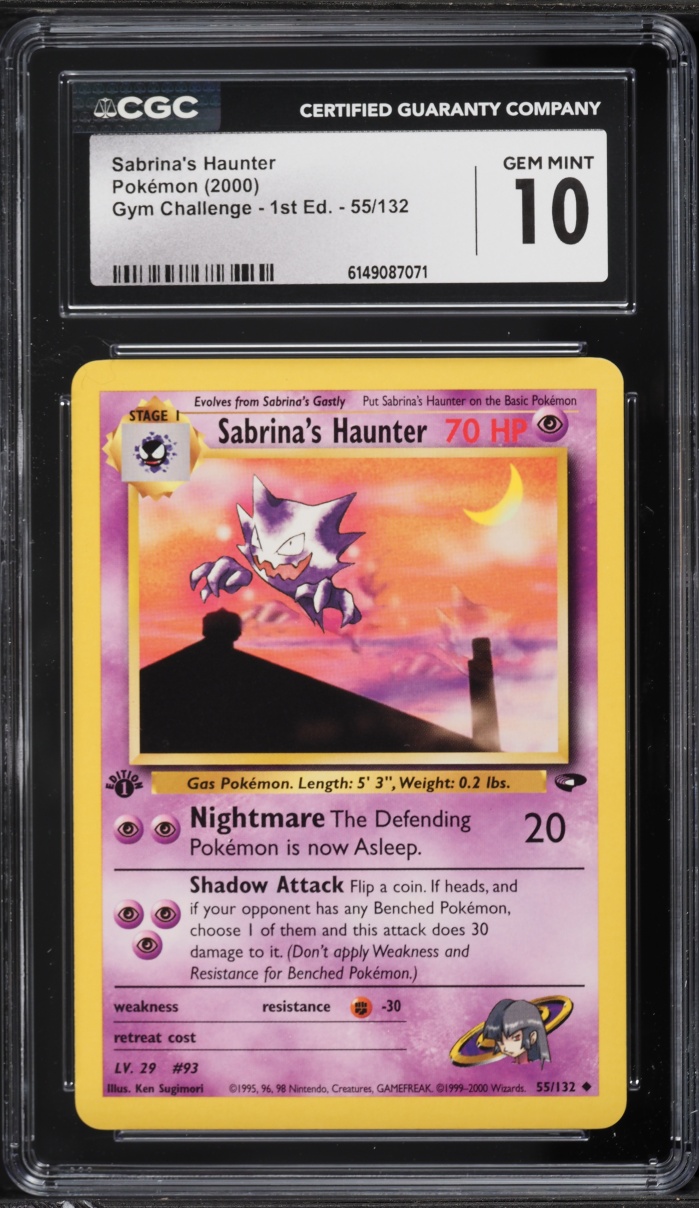2000 Pokemon Gym Challenge 1st Edition Sabrina's Haunter #55 CGC 10 GEM MINT
