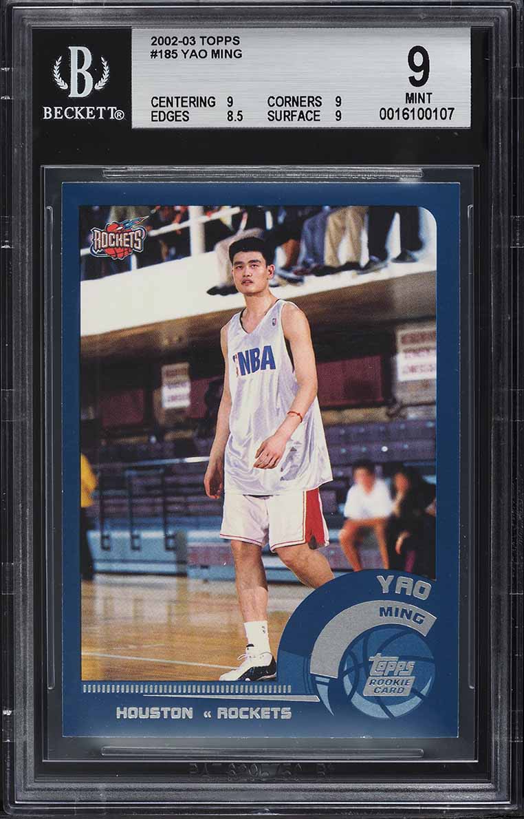 2002 Topps Basketball Yao Ming ROOKIE #185 BGS 9 MINT
