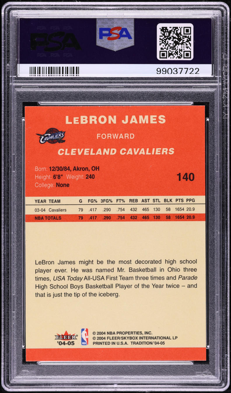 2004 Fleer Tradition LeBron James #140 PSA 10 GEM MINT