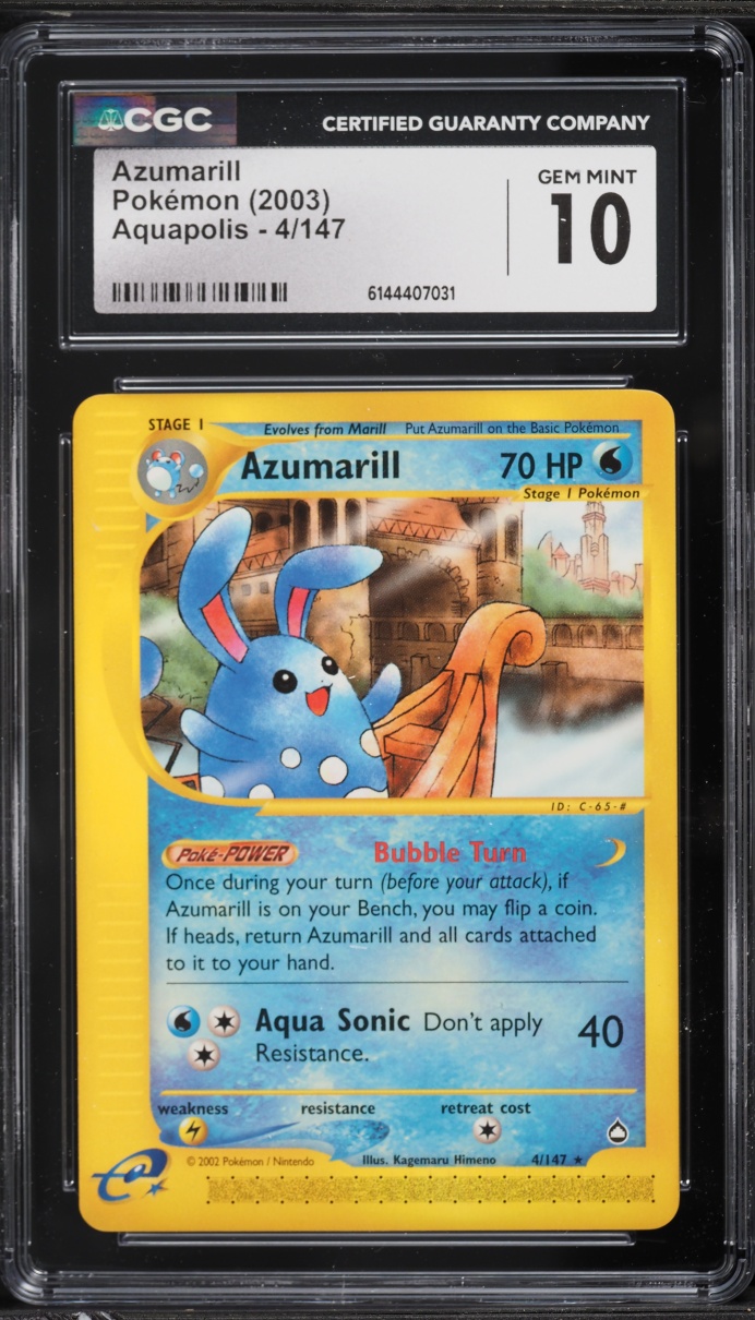 2003 Pokemon Aquapolis Azumarill #4 CGC 10 GEM MINT