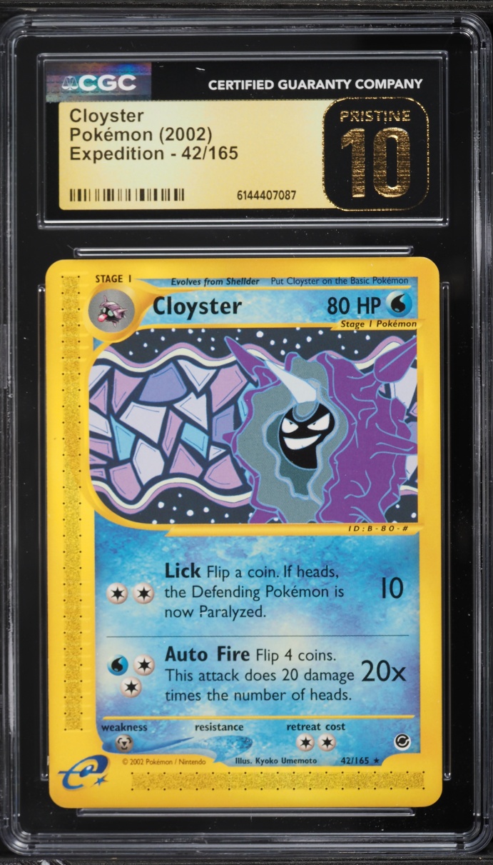 2002 Pokemon Expedition Cloyster #42 CGC 10 PRISTINE