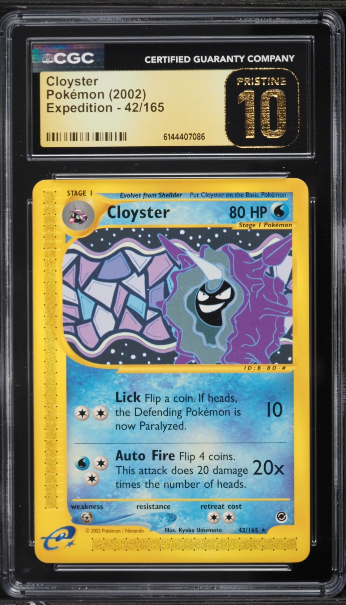 2002 Pokemon Expedition Cloyster #42 CGC 10 PRISTINE
