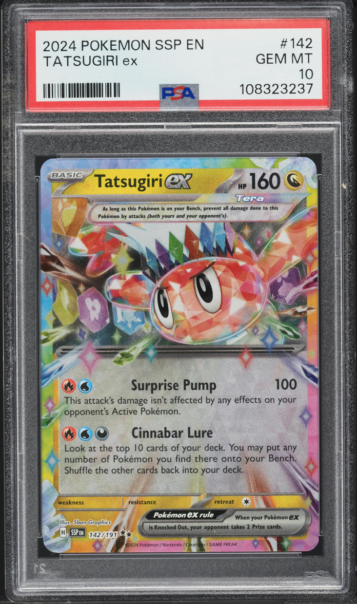 2024 Pokemon Scarlet & Violet Surging Sparks Holo Tatsugiri ex #142 PSA 10 GEM MINT