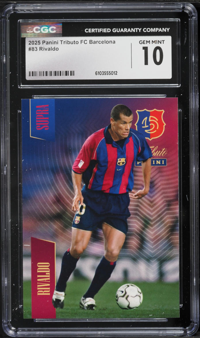 2025 Panini Tributo FC Barcelona Rivaldo #83 CGC 10 GEM MINT