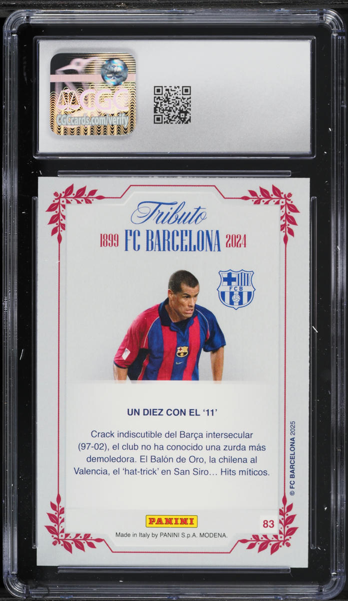 2025 Panini Tributo FC Barcelona Rivaldo #83 CGC 10 GEM MINT