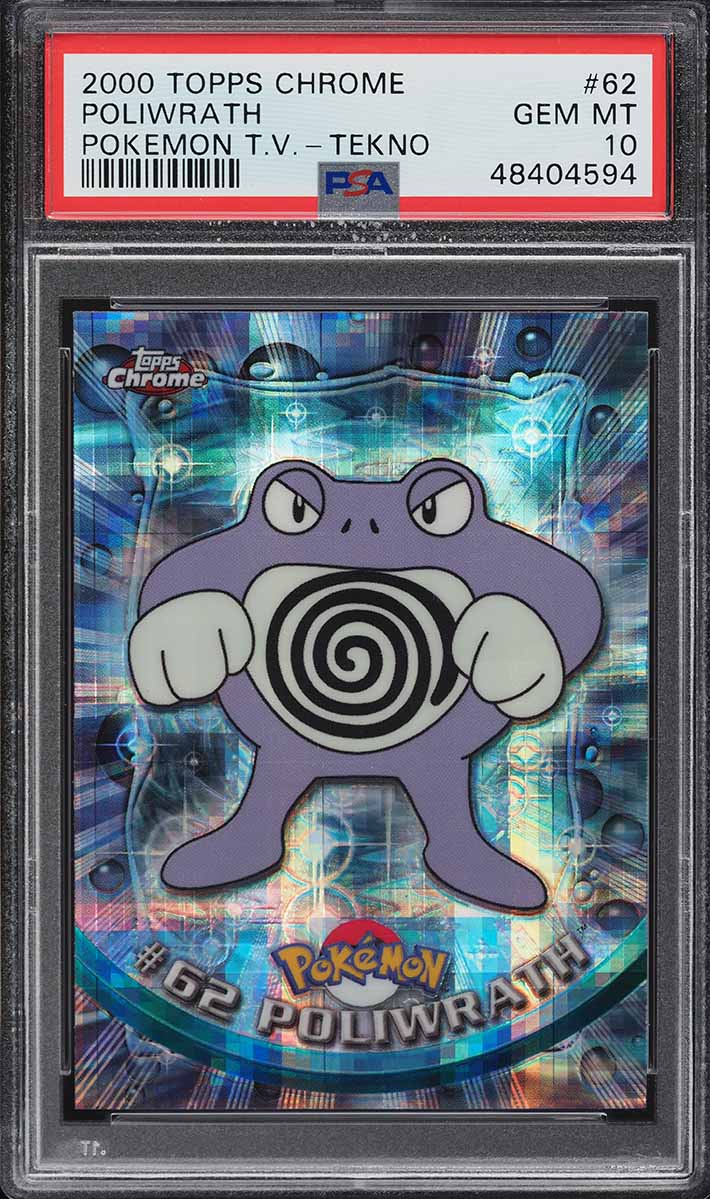 2000 Topps Chrome Pokemon Series 1 Tekno Poliwrath #62 PSA 10 GEM MINT