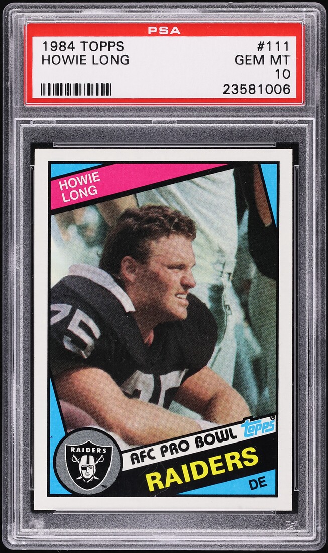 1984 Topps Football Howie Long ROOKIE #111 PSA 10 GEM MINT