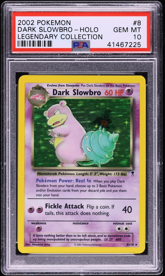 2002 Pokemon Legendary Collection Holo Dark Slowbro #8 PSA 10 GEM MINT
