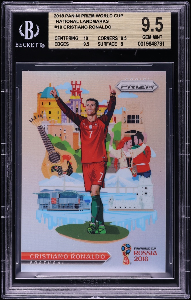 2018 Panini Prizm World Cup National Landmarks Cristiano Ronaldo #18 BGS 9.5 GEM MINT