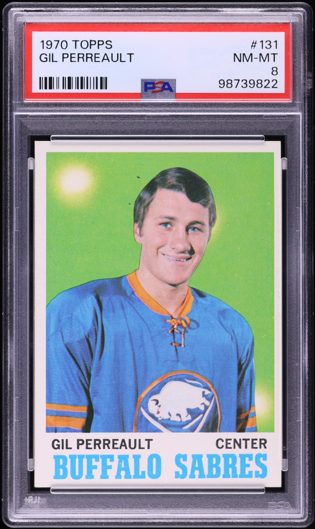 1970 Topps Hockey Gil Perreault ROOKIE #131 PSA 8 NM-MT
