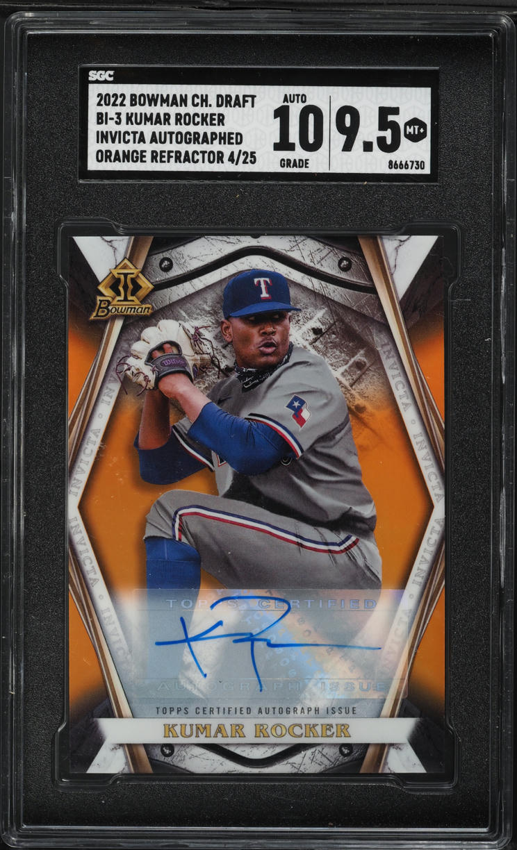 2022 Bowman Draft Invicta Orange Refractor Kumar Rocker PROSPECT AUTO ...