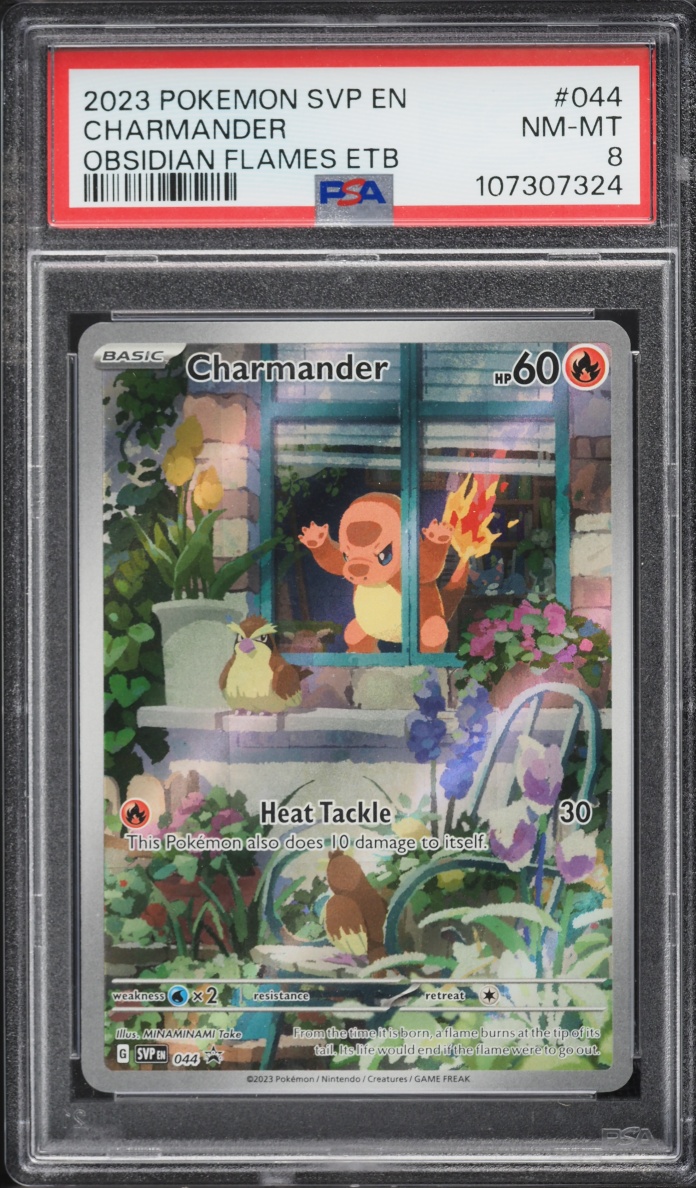 2023 Pokemon Scarlet & Violet Promo Obsidian Flames ETB Full Art Charmander #44 PSA 8 NM-MT