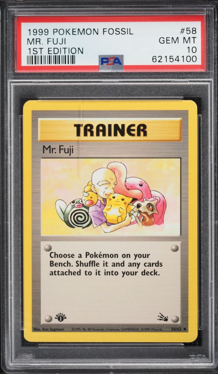 1999 Pokemon Fossil 1st Edition Mr. Fuji #58 PSA 10 GEM MINT