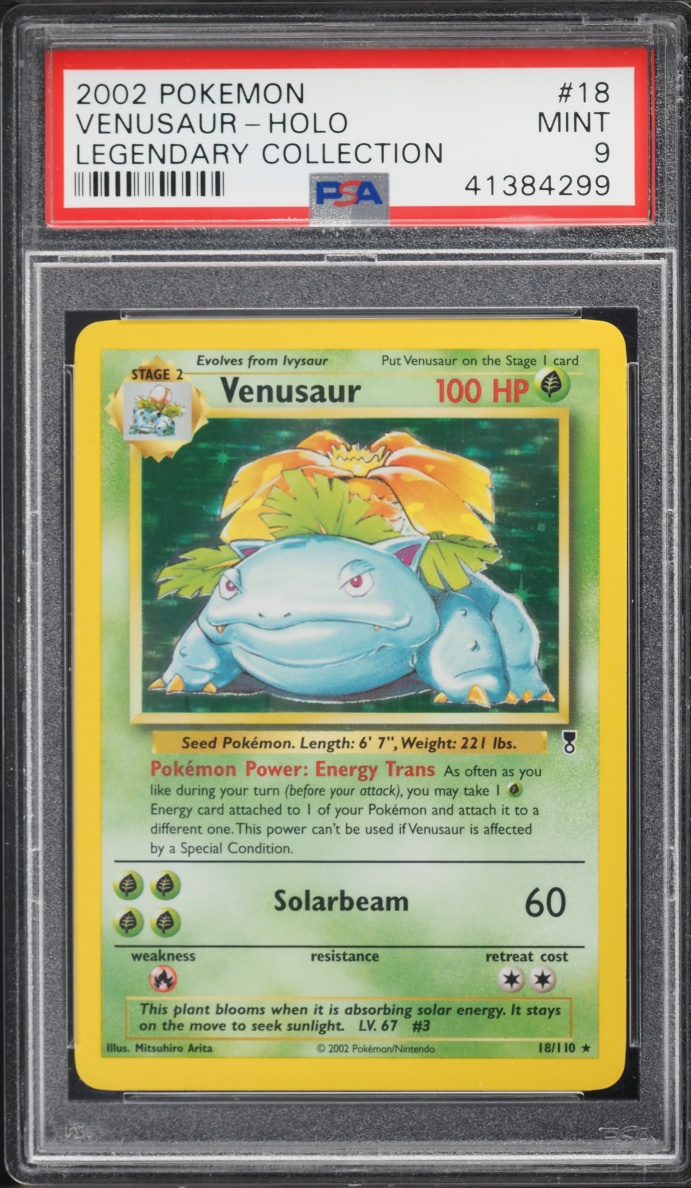 2002 Pokemon Legendary Collection Holo Venusaur #18 PSA 9 MINT