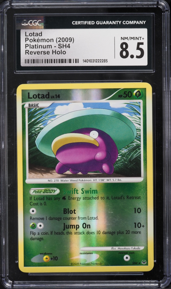 2009 Pokemon Platinum Reverse Holo Lotad #SH4 CGC 8.5 NM-MT+