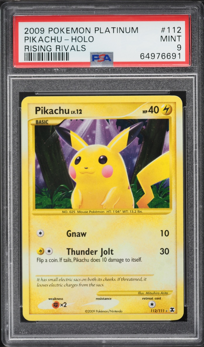 2009 Pokemon Platinum Rising Rivals Holo Pikachu #112 PSA 9 MINT