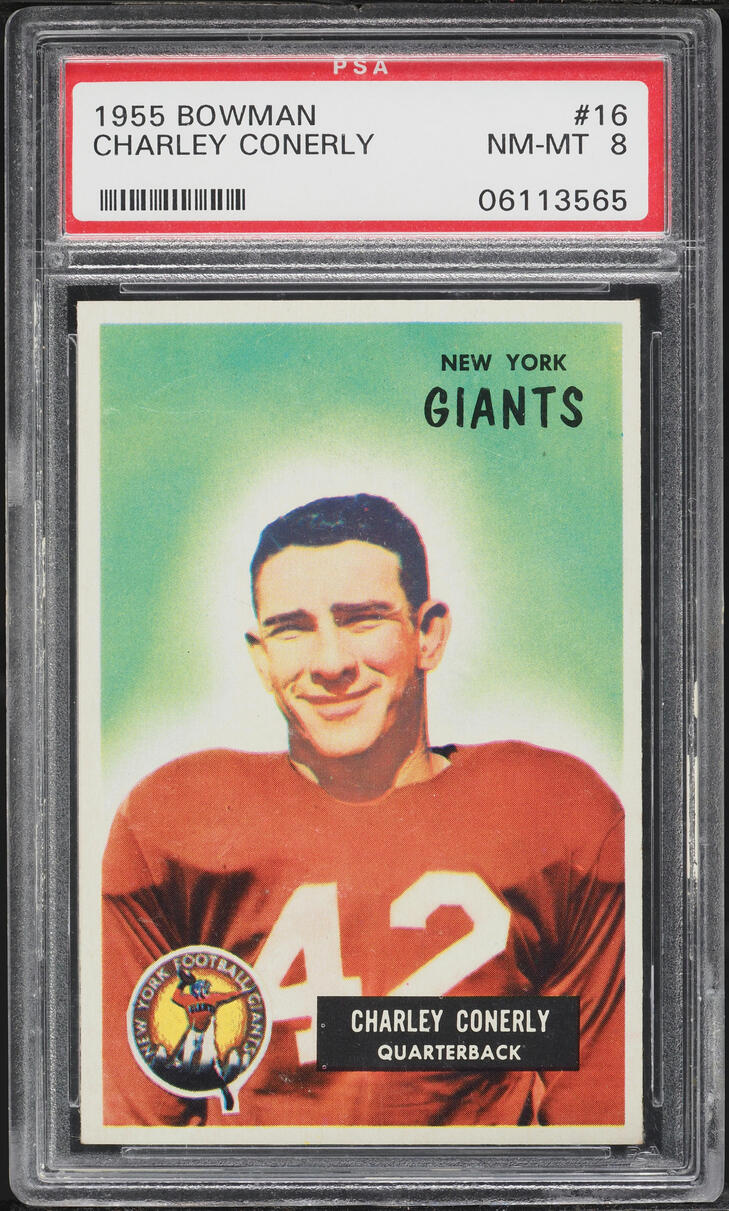 1955 Bowman Football Charley Conerly #16 PSA 8 NM-MT