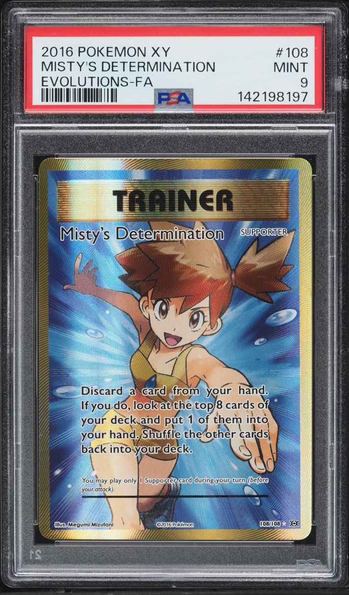 2016 Pokemon XY Evolutions Full Art Misty's Determination #108 PSA 9 MINT