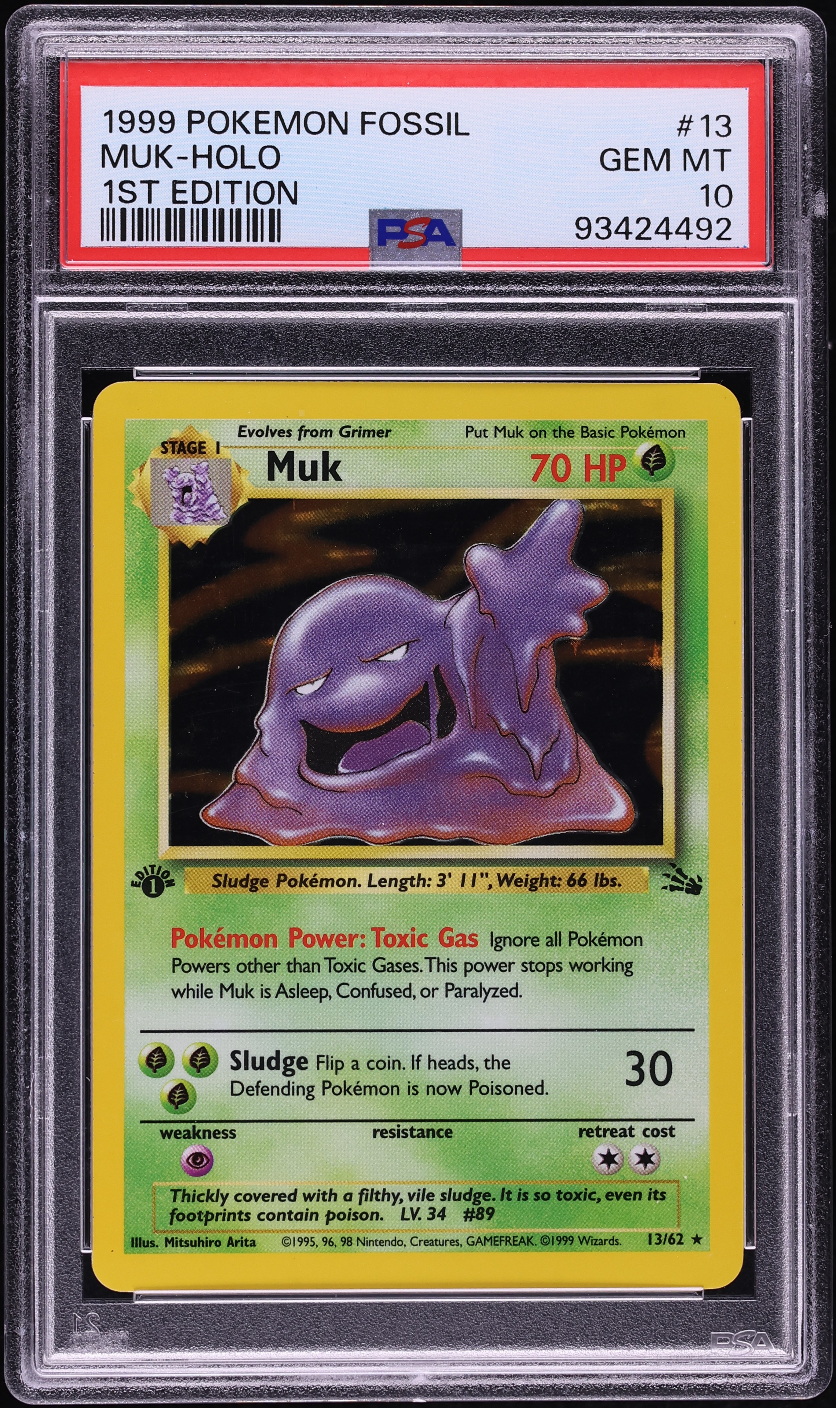 1999 Pokemon Fossil 1st Edition Holo Muk #13 PSA 10 GEM MINT