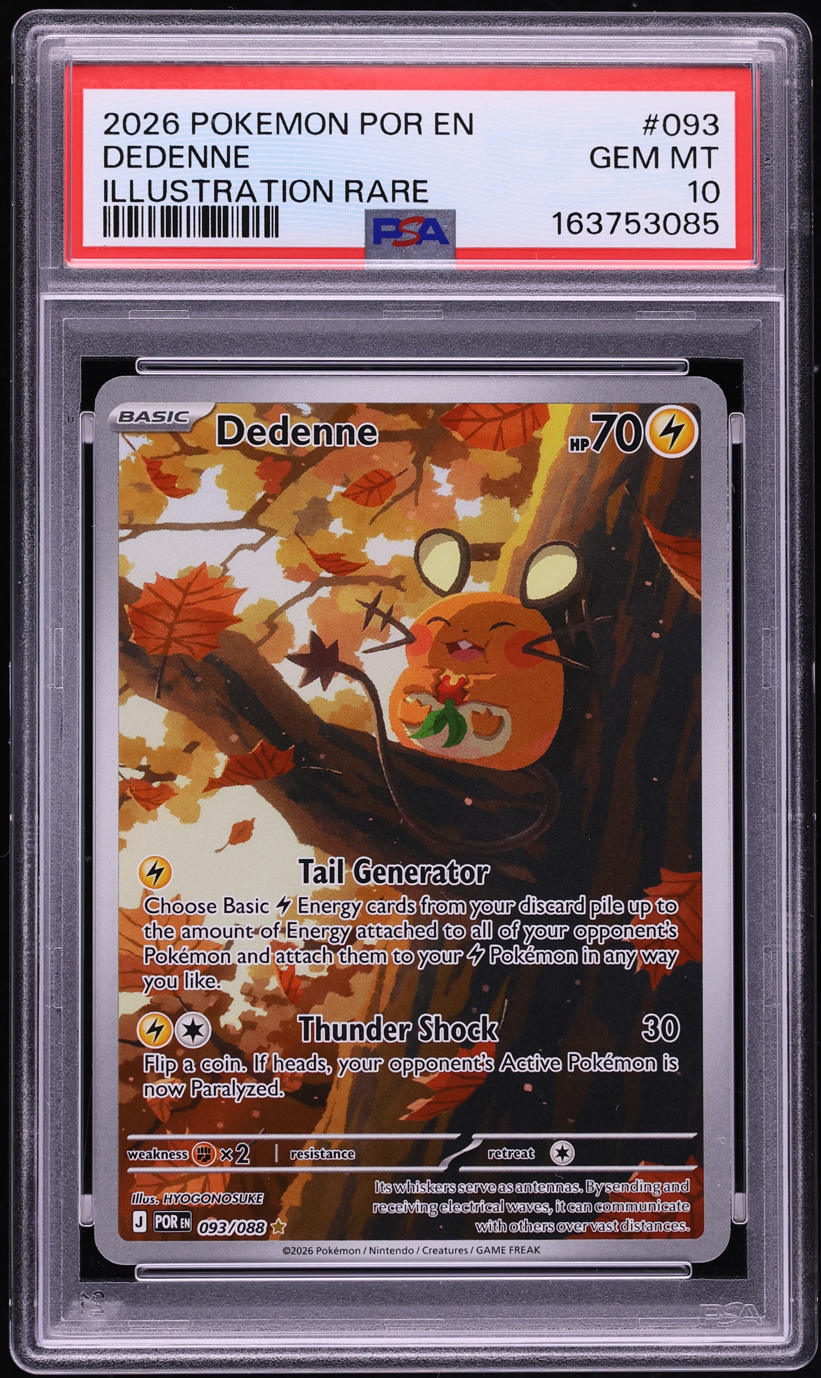 2026 Pokemon Mega Evolution Perfect Order IR Dedenne #093 PSA 10 GEM MINT