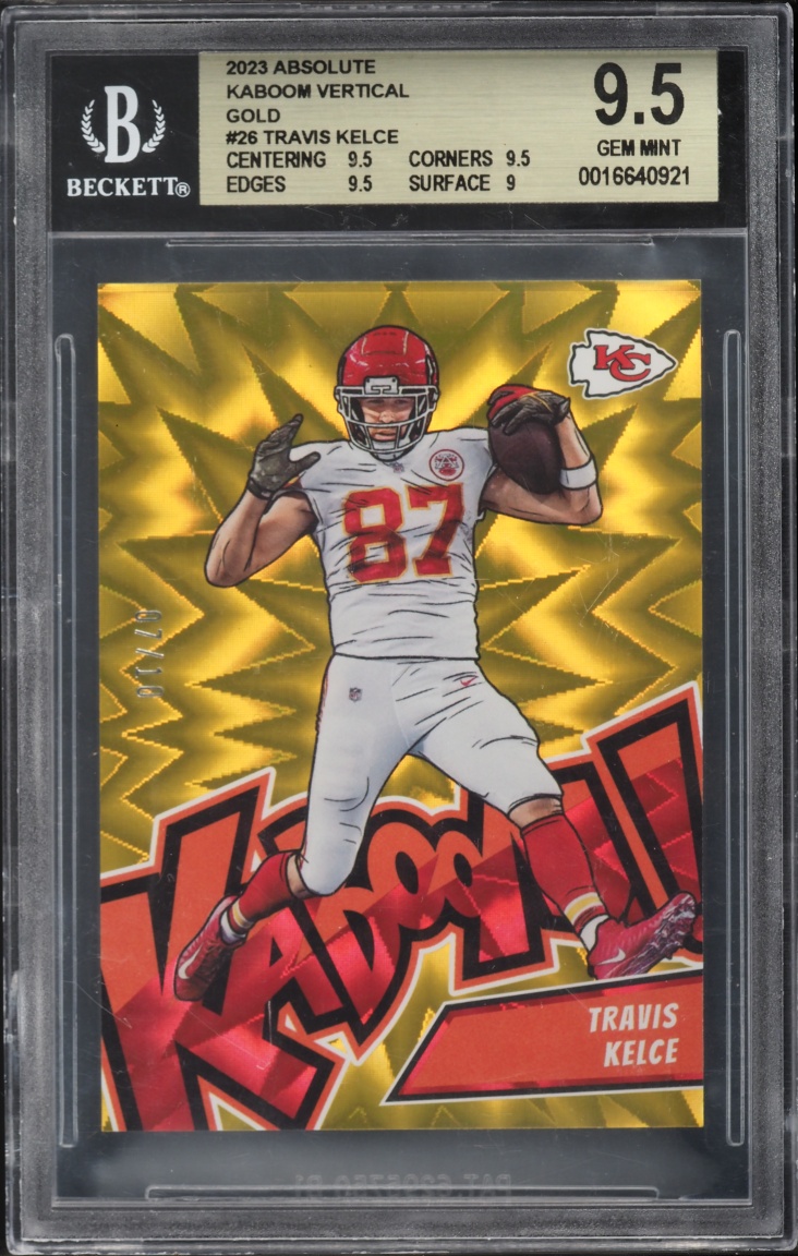 2023 Absolute Kaboom! Vertical Gold Travis Kelce /10 #K26 BGS 9.5 GEM MINT