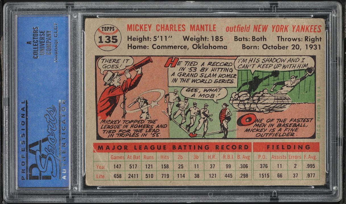 1956 Topps Mickey Mantle #135 PSA 1 PR