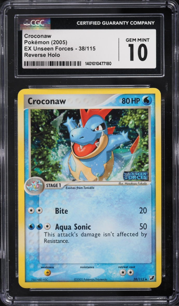 2005 Pokemon EX Unseen Forces Reverse Holo Croconaw #38 CGC 10 GEM MINT