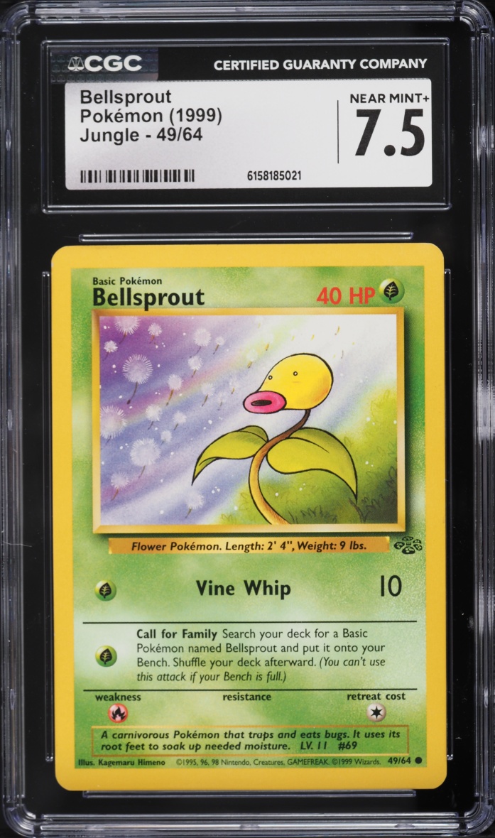 1999 Pokemon Jungle Bellsprout #49 CGC 7.5 NRMT+