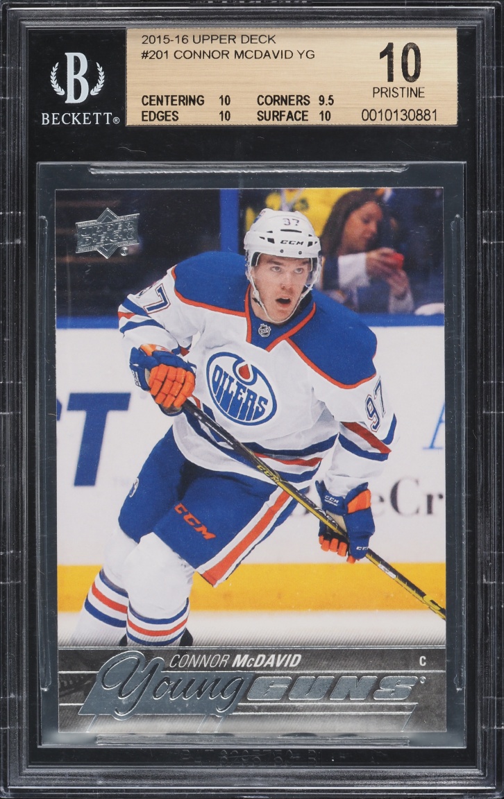 2015 Upper Deck Young Guns Connor McDavid ROOKIE #201 BGS 10 PRISTINE
