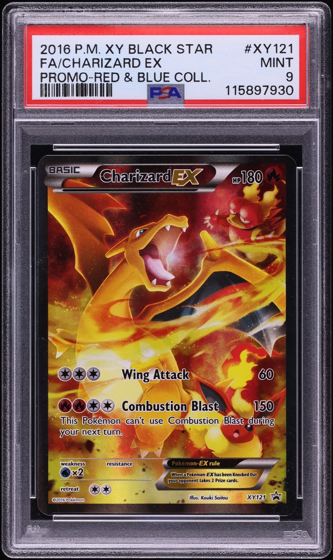 2016 Pokemon XY Promo Red & Blue Collection Full Art Charizard EX #XY121 PSA 9 MINT