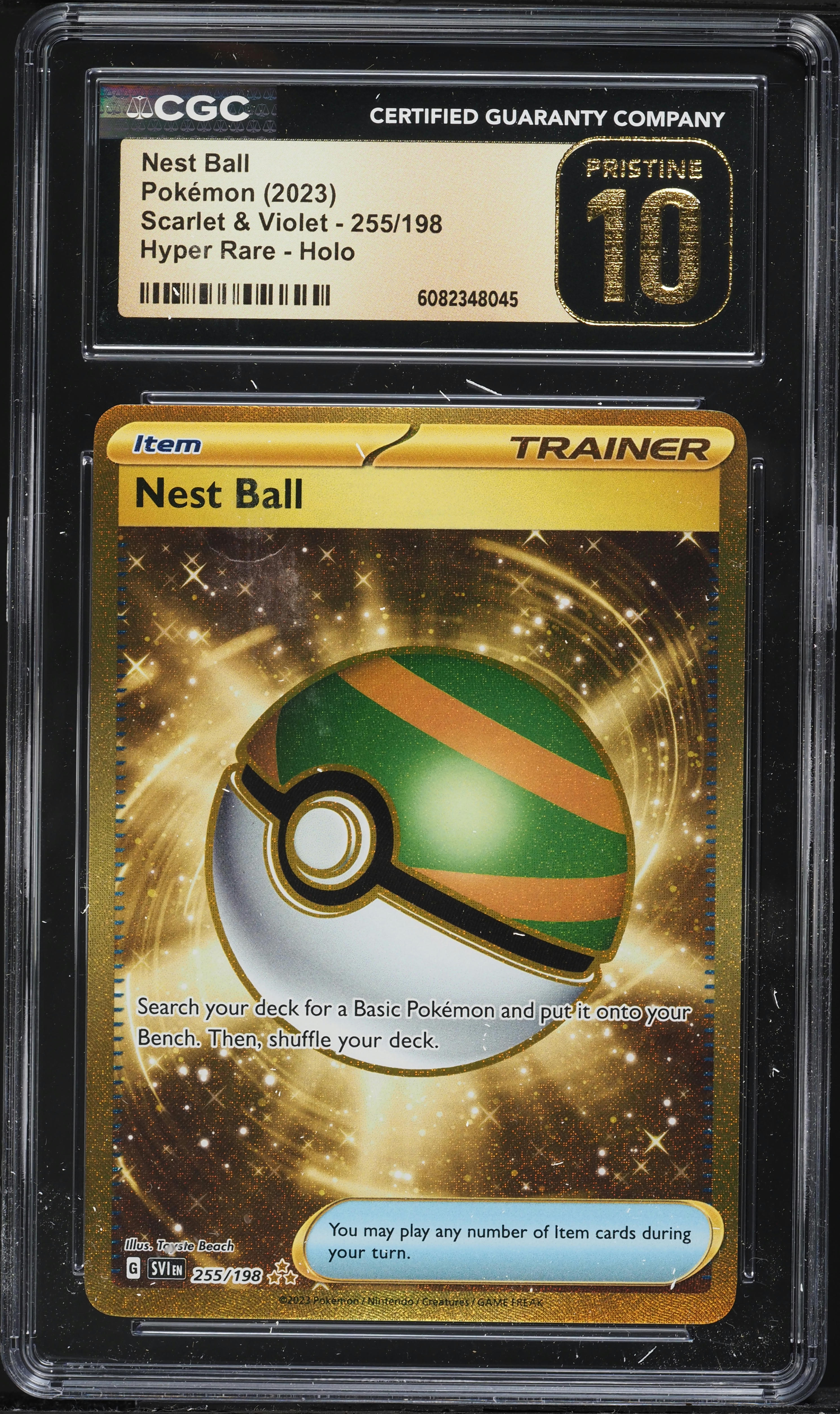 2023 Pokemon Scarlet & Violet Gold Rare Nest Ball #255 CGC 10