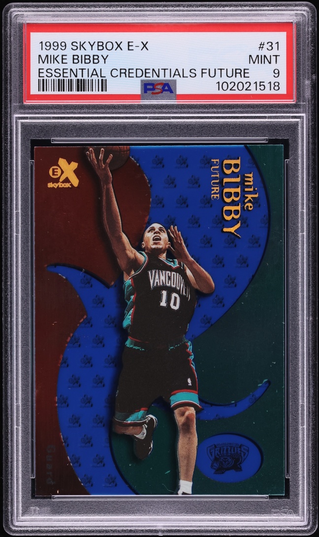 1999 Skybox EX Essential Credentials Future Mike Bibby /30 #31 PSA 9 MINT - Photo 1