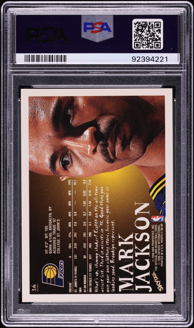 1998 Hoops Starting 5 Mark Jackson /5 #36 PSA 7 NRMT - Photo 2