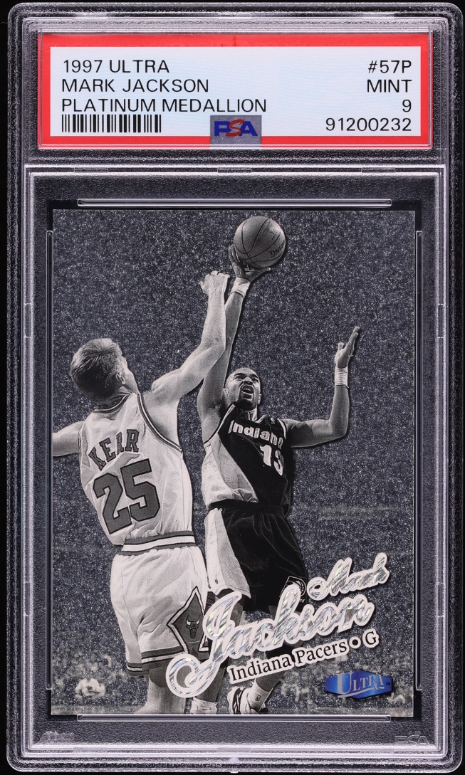 1997 Ultra Platinum Medallion Mark Jackson /100 #57P PSA 9 MINT - Photo 1